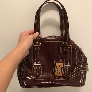 Burgundy handbag